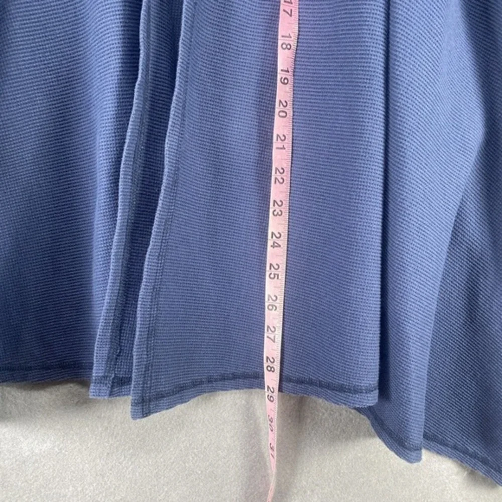 Talbots Sweater Womens Size Large Blue Waffle Open Front Thermal Comfy Hi-Low‎